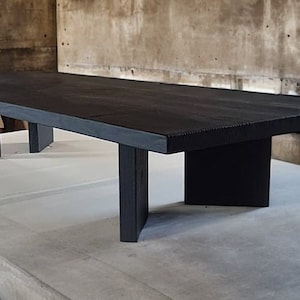 Yakisugi Black Coffee Table • Reclaimed Oak Solid Wood