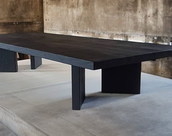 Yakisugi Black Coffee Table • Reclaimed Oak Solid Wood