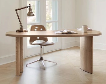 Handmade Reclaimed Oak Wood Desk | Sustainable and Elegant Office Furniture