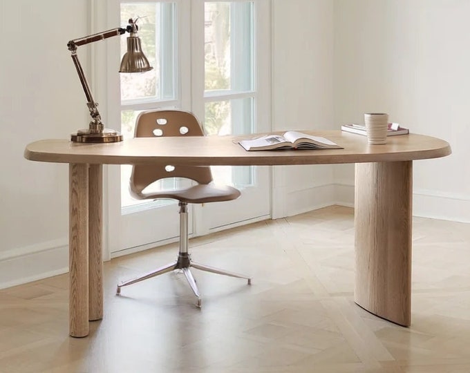 Handmade Reclaimed Oak Wood Desk | Sustainable and Elegant Office Furniture