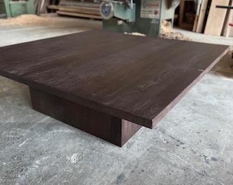 Reclaimed Oak Square Solid Wood Coffee Table • Dark Chocolate Oak Square Coffee Table
