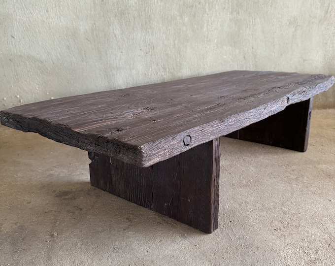Rustic Low Wood Coffee Table • Living Room Handmade Furniture