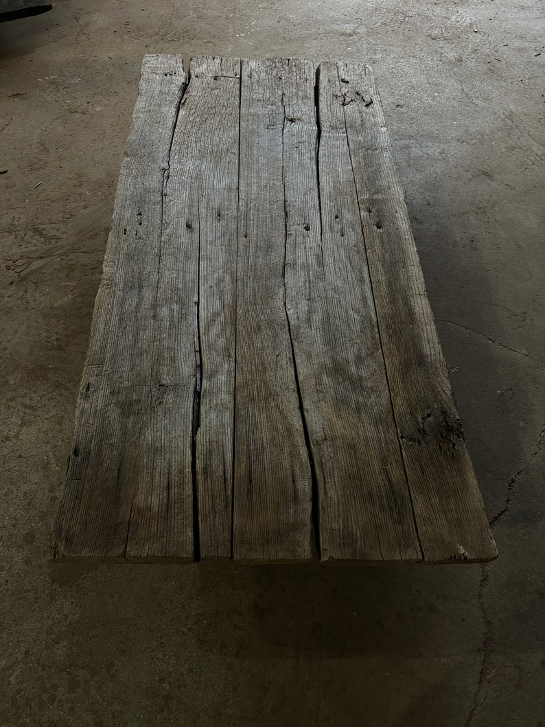 Reclaimed Wood Coffee Table Vintage Door Handmade Living Room Furniture image 4