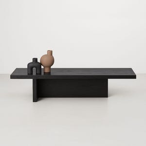 Ebonized Coffee Table • Reclaimed Oak Solid Wood Black End Table