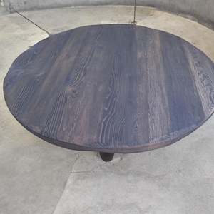 Rustic Round Low Wood Dark Brown Coffee Table • Living Room Handmade ...
