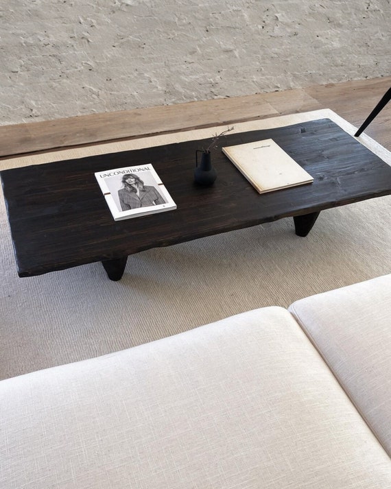Brown black coffee table discount
