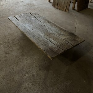 Reclaimed Wood Coffee Table Vintage Door Handmade Living Room Furniture image 3