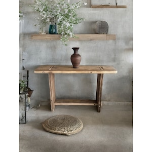 Reclaimed Wood Entryway Table With Shelves • Handmade Furniture Rustic ...