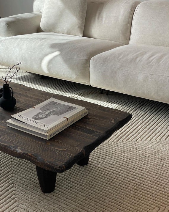 Dark brown rustic coffee table discount