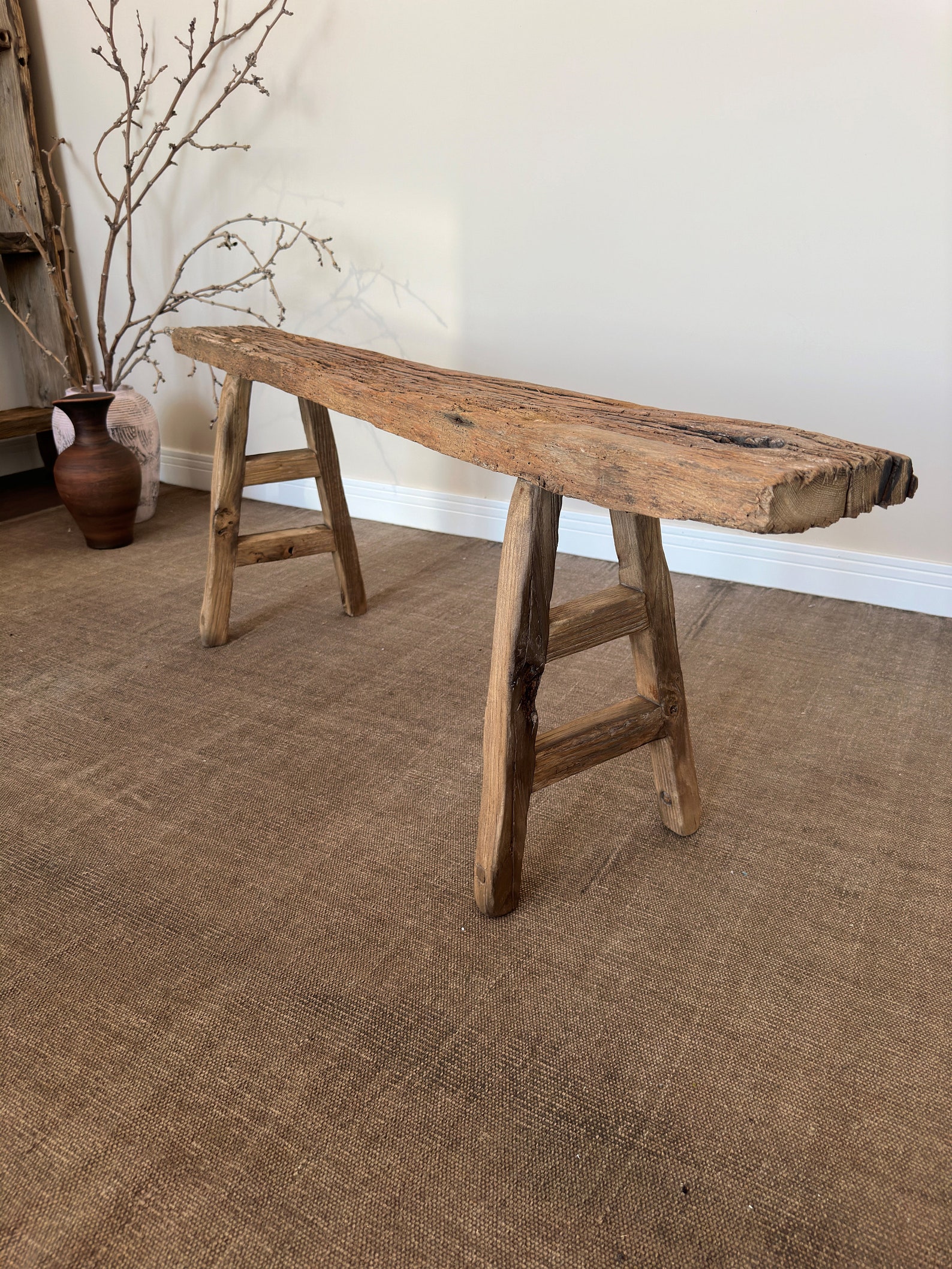 Reclaimed Wood Skinny Bench Handmade Rustic Furniture Wooden Stool - Etsy