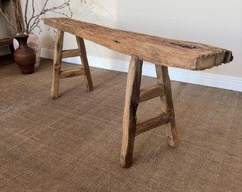 Reclaimed Wood Skinny Bench • Handmade Rustic Furniture • Wooden Stool