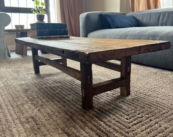 Rustic Low Coffee Table • Reclaimed Handmade Living Room End Table