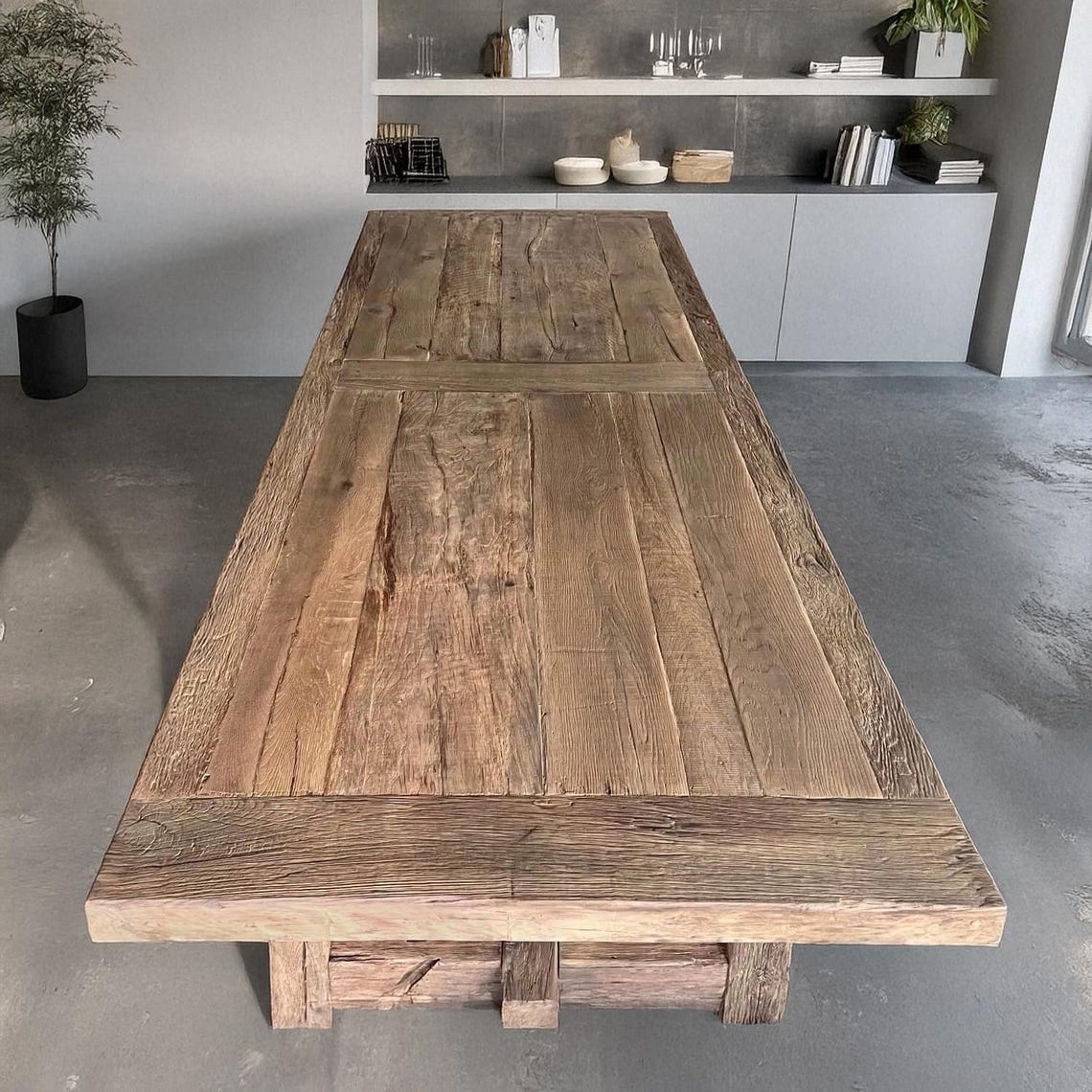 Handmade Reclaimed Oak Dining Table • Custom Rustic Farmhouse ...