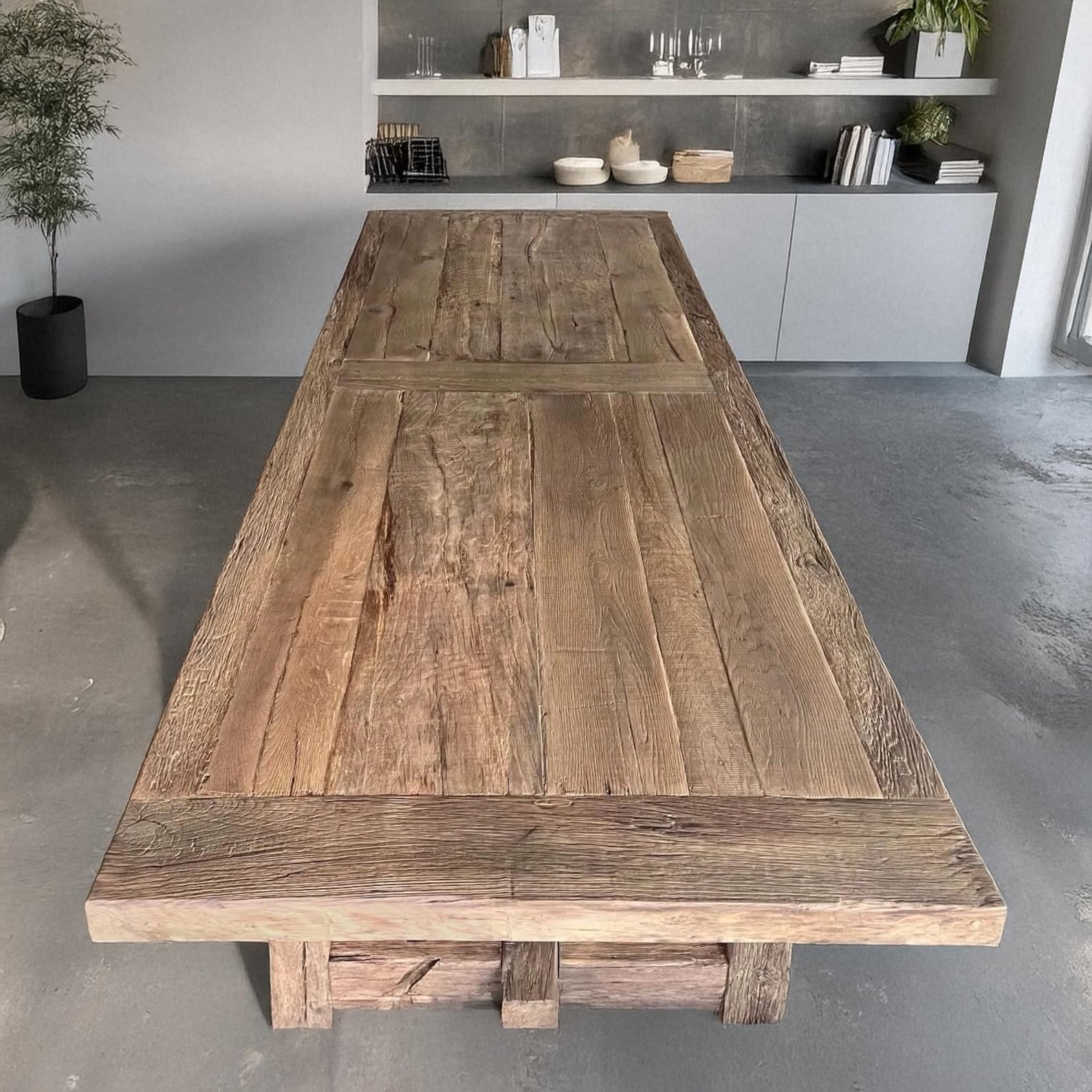 Handmade Reclaimed Oak Dining Table • Custom Rustic Farmhouse ...