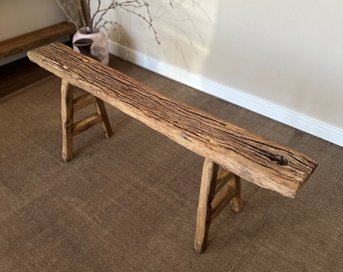 Reclaimed Wood Skinny Bench •  Handmade Rustic Furniture  • Wooden Stool