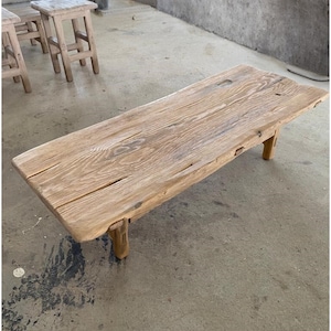 Rustic Unique Coffee Table • Reclaimed Live Edge Wood • Handmade Furniture