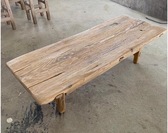 Rustic Unique Coffee Table • Reclaimed Live Edge Wood • Handmade Furniture