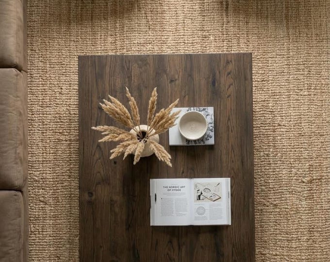 Rustic Large Oak Coffee Table • Reclaimed Handmade Living Room End Table