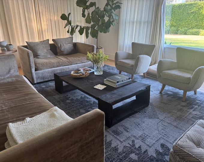 Unique Old Coffee Table • Handmade Farmhouse Furniture End Table • Reclaimed Wood Live Edge Coffee Table