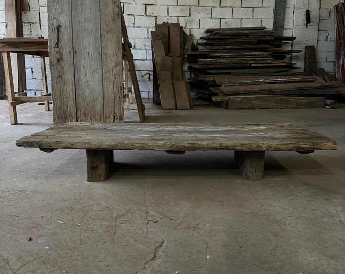 Reclaimed Wood Coffee Table  •  Vintage Door •  Handmade Living Room Furniture