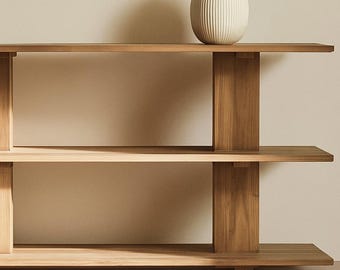 Reclaimed Wooden Shelving Unit With Three Shelves • Rustic Wood Shelf for Living Room