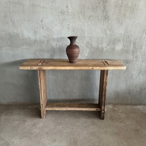 Reclaimed Wood Entryway Table With Shelves • Handmade Furniture Rustic ...