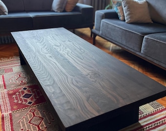 Rustic Low Oak Coffee Table • Handmade Living Room Coffee Table