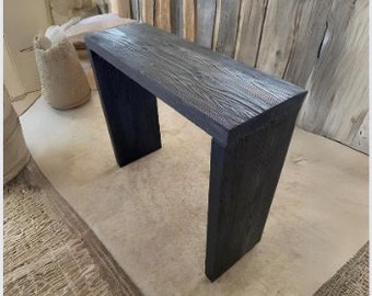 Narrow Entryway Live Edge Black Console Table  •  Farmhouse Reclaimed Wood Furniture