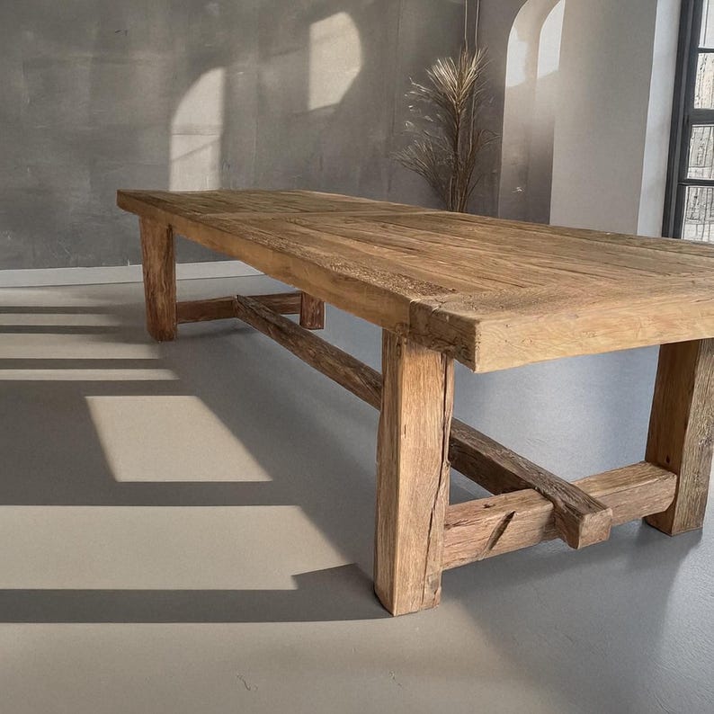 Handmade Reclaimed Oak Dining Table • Custom Rustic Farmhouse ...