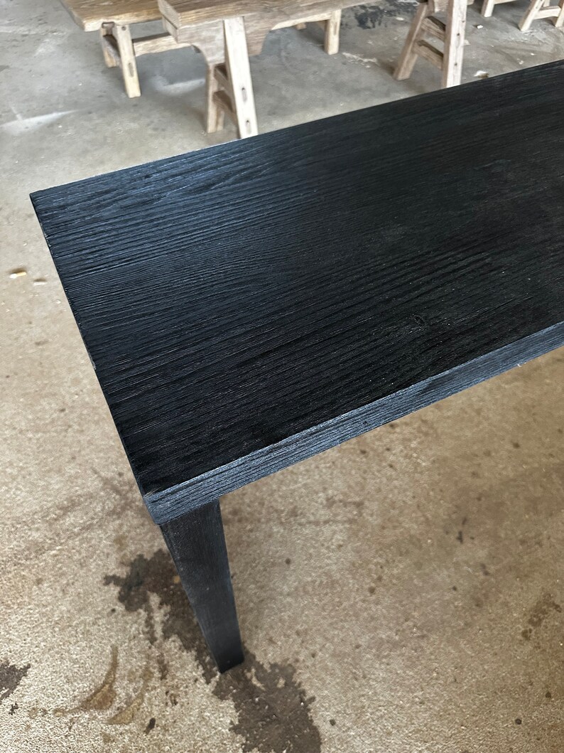 Yasu Console Table Narrow Entryway Yakisugi Black Console Table • Farmhouse Reclaimed Wood ...