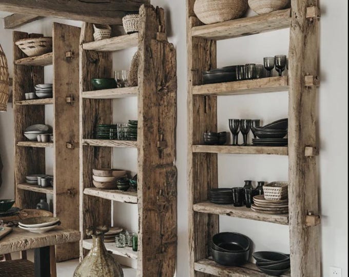 Featured listing image: Reclaimed Wooden Shelves • Rustic Wood Shelf Kitchen - Living Room