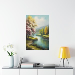 Beau paysage peint au printemps.