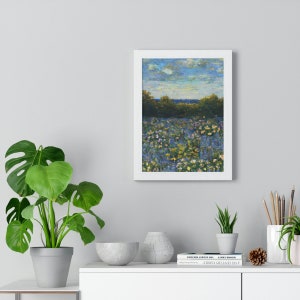 Belle oeuvre d'art imprimable sur le terrain de fleurs peintes.