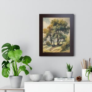 Belle oeuvre d'art peinte représentant un arbre.