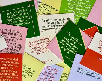 Printable Scriptural Cards for Bible study and Verse memorization and meditation