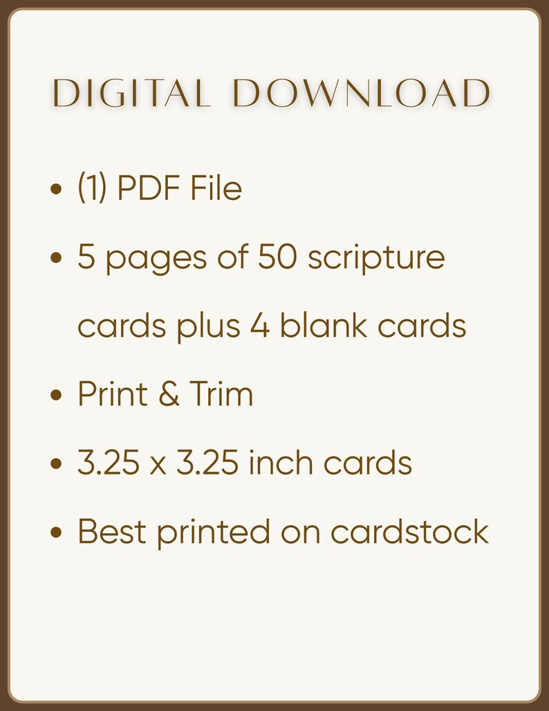 Blanke Scripture Page Scripture Verse Cards | 50 Printable Bible Quotes (digital Download) - Etsy