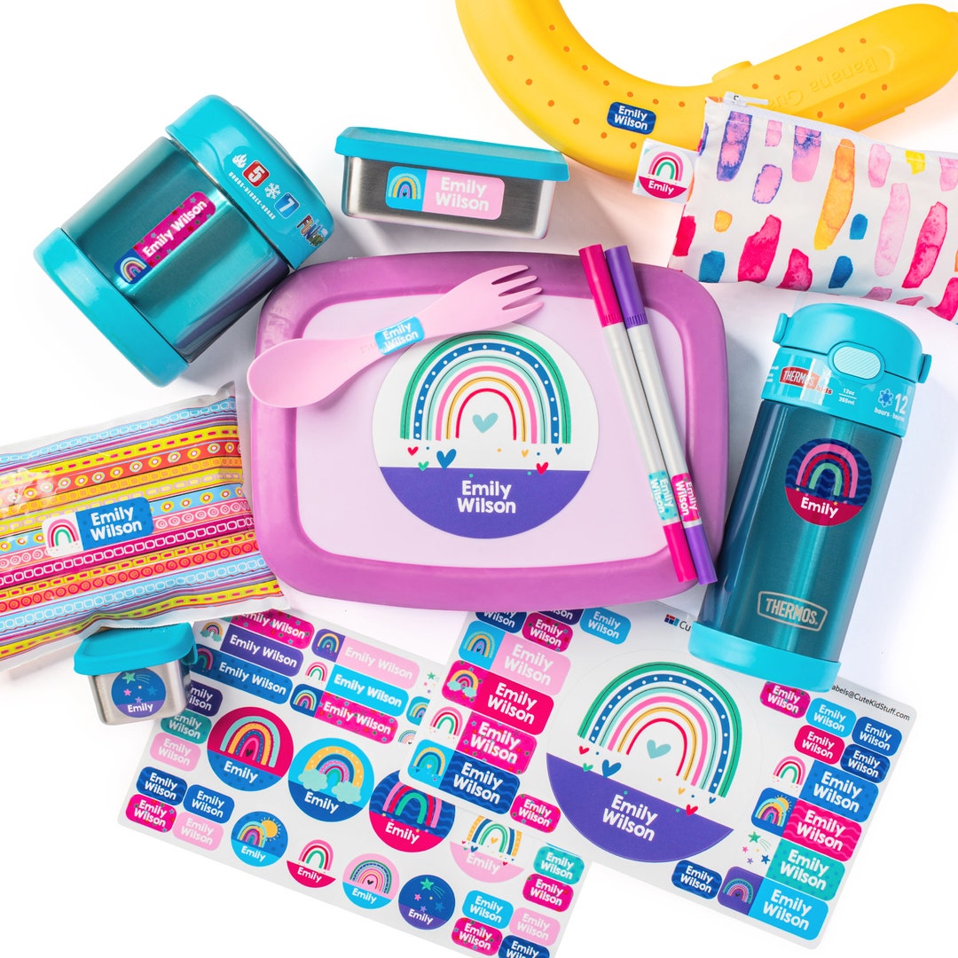 Rainbow Bento Box Label School Supplies Lunch Labels Waterproof