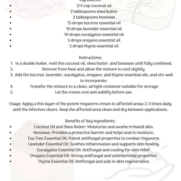 Recette : crème contre la teigne entièrement naturelle-pdf à télécharger