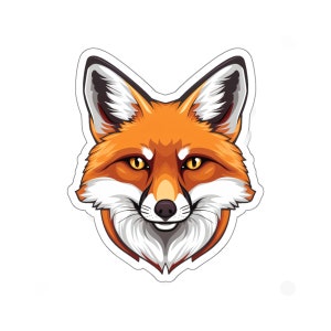 Volpe, volpe sorniona, mamma Foxy, arte della fauna selvatica, bella, volpe subdola, vintage, anni '80, retrò, adesivo Kiss-Cut