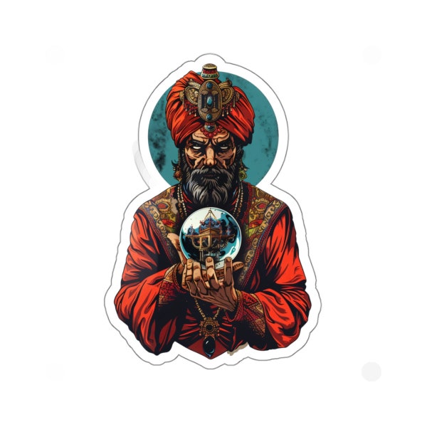 Zoltar, Fortune Teller, Crystal Ball, Fair Ground Classic, Magical, Astrology, Retro, Vintage, 80s, Kiss Cut Stickers