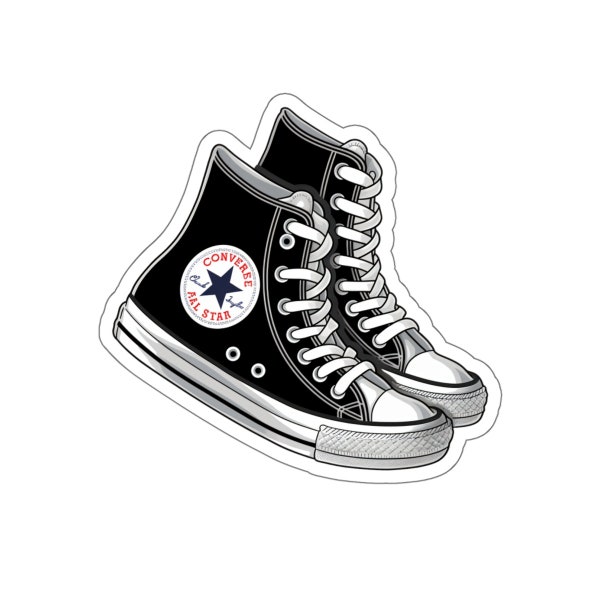 Converse, Classic Style, Retro Sneakers, 80s, Fashion, Vintage tennis Shoes, Converse All Stars,  Kiss-Cut Stickers