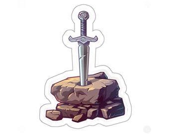 Excalibur, King Arthur, Sword In The Stone, Medival Times, Fantasy,  80s, Classic, Retro, Vintage, 80s, Kiss Cut Stickers