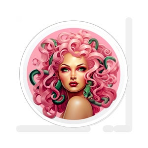 Medusa, Barbie, Medusa als Barbie, schöne Gorgone, mythische, Fantasy-Kiss-Cut-Aufkleber