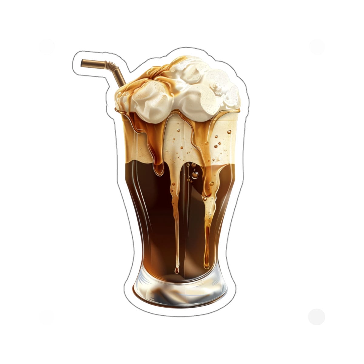 RootBeer Float, Ice Cream Float, Milkshake, Summer Classic, Dessert, Yummy Vibes, Legendary Icon, Retro, Vintage, 80s, Kiss Stickers
