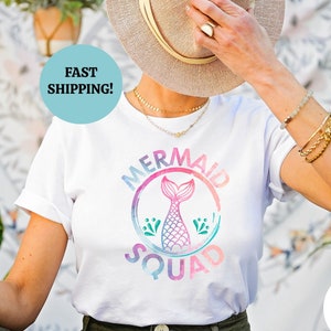 Meerjungfrau Squad Shirt, Meerjungfrau Thema Geburtstag Shirt, Meerjungfrau Shirt, passende Geburtstags-Shirts, Geburtstags-Party-Shirts, Geburtstags-Gastgeschenke