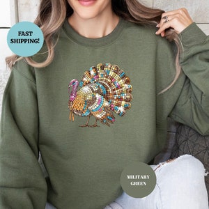 Vintage Thanksgiving Turkey Sweatshirt, Womens Thankful Shirt, Disco Ball Thanksgiving Shirt, Turkey Day Shirt, Thanksgiving Matching Shirts