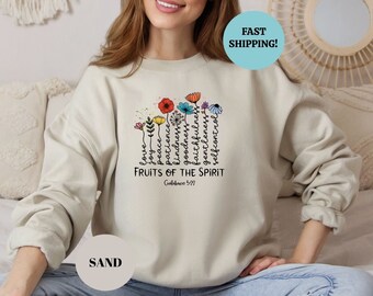 Sweatshirt The Fruit Of The Spirit Galaten, christelijke trui, cadeau voor Jesus Lover, hoodie bijbelvers, religieuze ronde hals