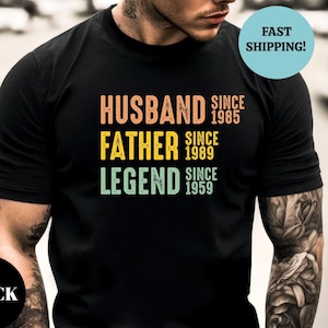 Personalized Dad Shirt, Father&#39;s Day Shirt, Husband Father Legend Shirt, Father Custom Dates, Fathers Day Gift, Dad Sweatshirt, Gift for Men
