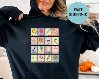 Sudadera Maestra Lotería, Sudadera con capucha para maestra bilingüe de español