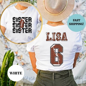 Custom Football Sister Shirt, Little Kid Sister Football, Big Brother Football Shirt, Toddler Girl Football Sibling Tee, Football Sis Shirt